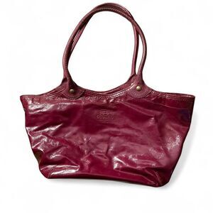 Deep Red Leather Coach Purse